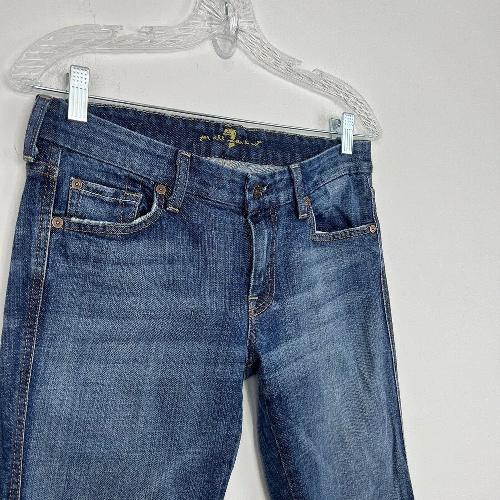 7 For All Mankind Jeans size 28 x 33 Blue Denim A" Pocket Mid-Rise Stretch - Picture 5 of 11